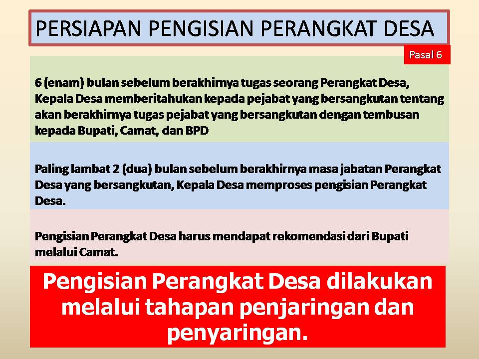 Persiapan Pengisian Perangkat Desa