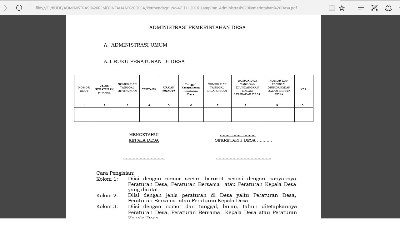 Administrasi Pemerintahan Desa