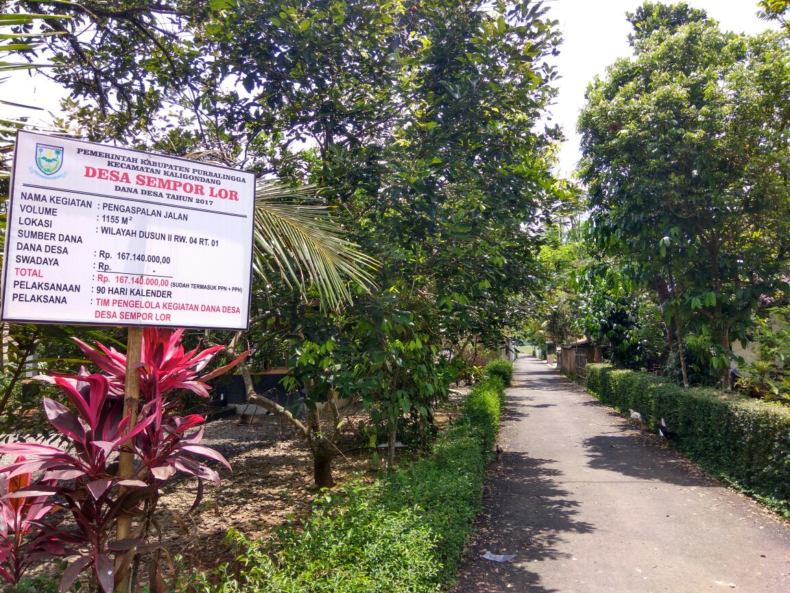 Realisasi Fisik Kegiatan DD Sempor Lor – Pengaspalan Jalan 100%, Fisik Lainnya Dalam Proses