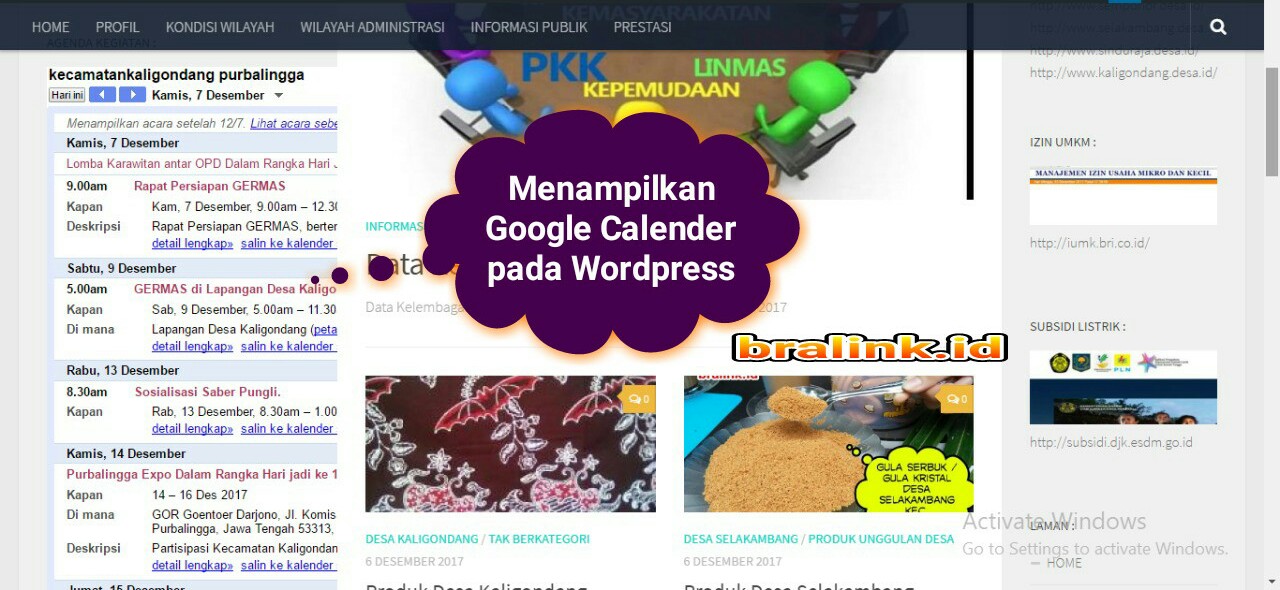 Menampilkan Google Calender pada WordPress