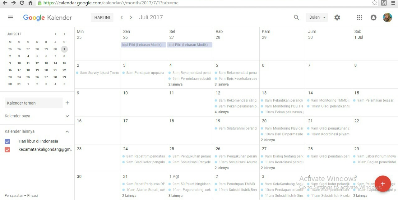 Memanfaatkan Fitur  Google Calender  