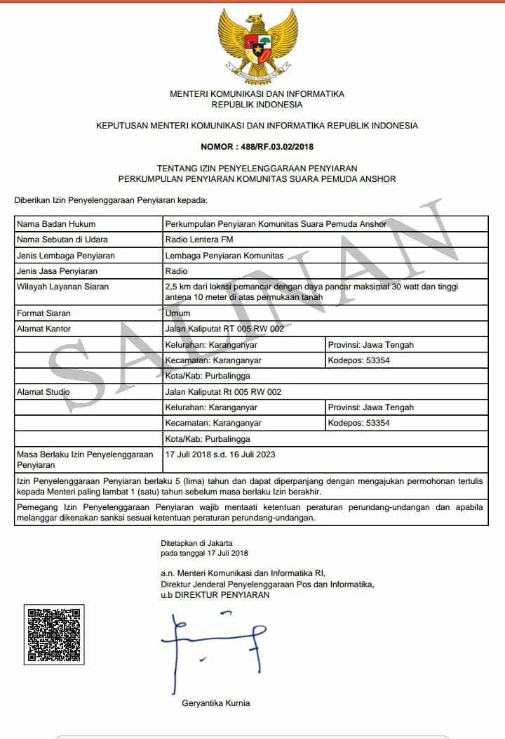 Setelah Melalui Proses Berliku Akhirnya Radio Lentera FM Resmi Mengantongi Izin