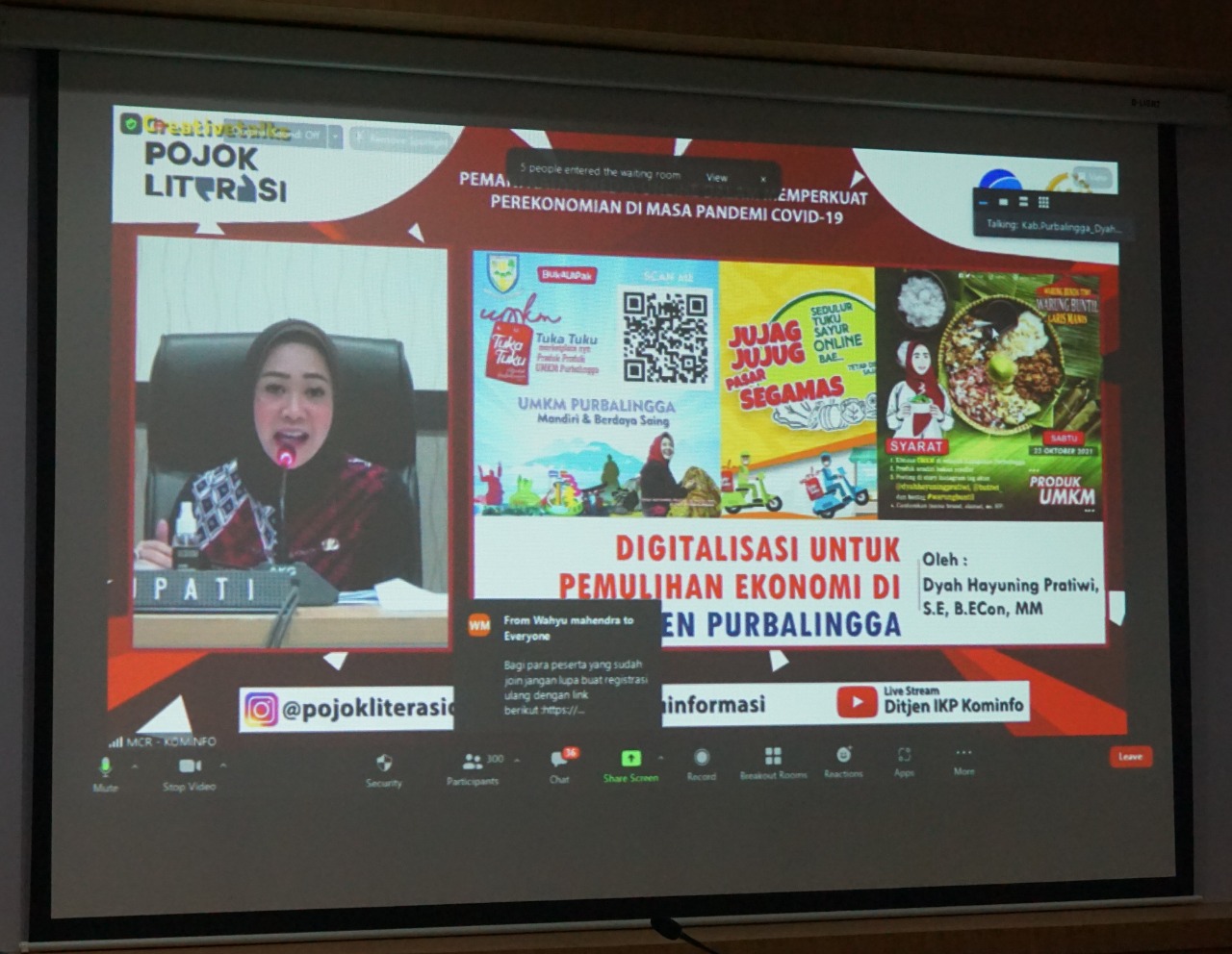 Bupati Tiwi Berbagi Cara Gunakan Media Online untuk Bangkit dari Pandemi