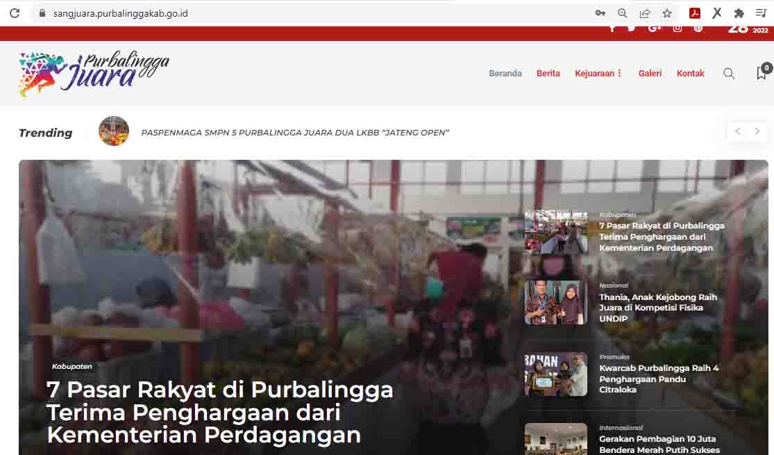 Data Prestasi dan Kejuaraan Kabupaten Purbalingga