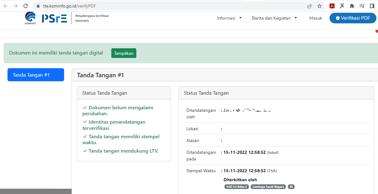 Cara Verifikasi Tanda Tangan Elektronik