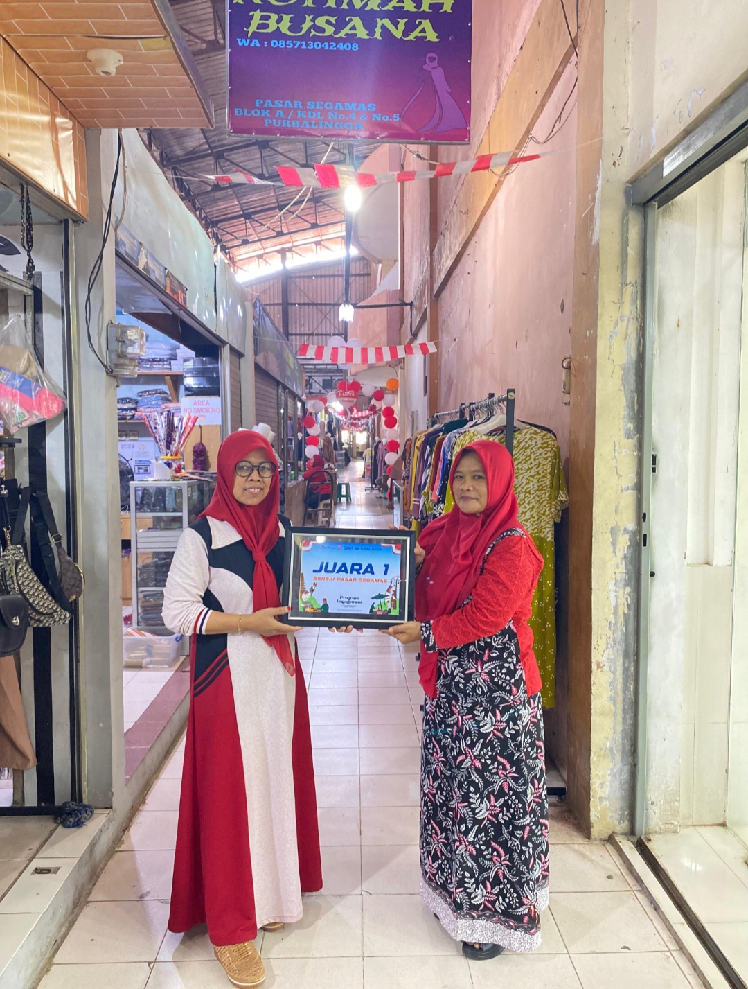 Blok A Pasar Segamas Juara 1 Lomba Kebersihan.
